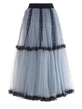 HEYFANCYSTYLE Womens Tulle Midi Pull-On Skirt with Ruffled Hem